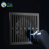 RY Brass Floor Drain Stripe Anti-Odor Drain Valve Cover Shower Trap Drains Kitchen Bathroom Laundry Room Bathroom Accessories