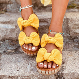Bow Decor Slide Sandals