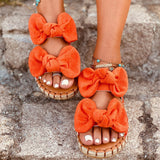 Bow Decor Slide Sandals
