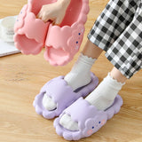 Summer Women Men's Slippers Thick Platform Beach Slide Sandals Non-slip Flip Flops Funny Design Cartoon Clouds Ladies Bath Shoes