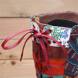 Retro Bohemian Splicing Pattern Leather Rainbow Knee Boots