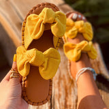 Bow Decor Slide Sandals