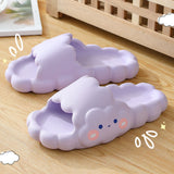 Summer Women Men's Slippers Thick Platform Beach Slide Sandals Non-slip Flip Flops Funny Design Cartoon Clouds Ladies Bath Shoes