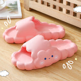 Summer Women Men's Slippers Thick Platform Beach Slide Sandals Non-slip Flip Flops Funny Design Cartoon Clouds Ladies Bath Shoes