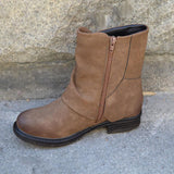Women's Trendy Vintage Leather Booties Ankle Boots With Double Buckle