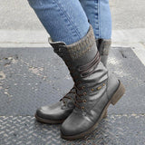 Women's Leather Warm Lace-up Comfortable Boots