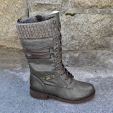 Women's Leather Warm Lace-up Comfortable Boots