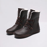 Women's Round Toe Solid Color Keep Warm Ankle Boots