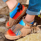 Women's Comfy Suede Flat Heel Tassel Boots
