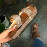 Women Casual Rhinestone Platform Heel Sandals
