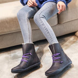 Women's Round Toe Solid Color Keep Warm Ankle Boots
