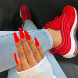 Women's Bright Color Casual Air Cushion Flat Sneakers