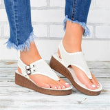 Roman Hollow Out Ankle Strap Wedge Sandals