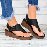 Roman Hollow Out Ankle Strap Wedge Sandals