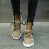 Lace-up Breathable Canvas Flats Sneakers