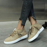Lace-up Breathable Canvas Flats Sneakers
