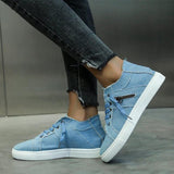 Lace-up Breathable Canvas Flats Sneakers