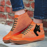 PU Flat Heel Ankle Boots