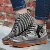 PU Flat Heel Ankle Boots