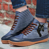 PU Flat Heel Ankle Boots