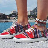 Women's Folk Style Printed Canvas Sneakers