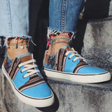 Women's Folk Style Printed Canvas Sneakers