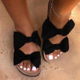 Women's Double Bowknot Print Stylish Slippers