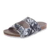 Women's Printed Style Buckle Casual Flat Slippers