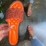 Women's Stylish Crystal Sequins Flat Slippers