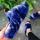Women's Chic Faux Fur Platform Sandals Slippers