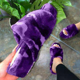 Women's Chic Faux Fur Platform Sandals Slippers