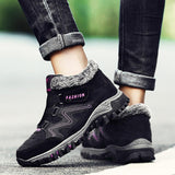Velvet Velcro Buckle Casual Hiking Sneakers