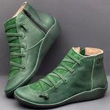Vintage Leather Lace Up Ankle Boots