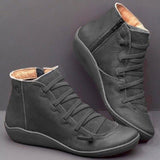 Vintage Leather Lace Up Ankle Boots