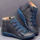 Vintage Leather Lace Up Ankle Boots