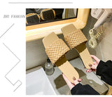 Fashion Women's PU Solid Color Flat Sandals Slippers