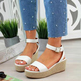 Roman Buckle Platform Dress Sandals
