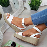Roman Buckle Platform Dress Sandals