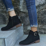 Side-Zipper Chunky Heel Boots