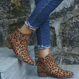 Side-Zipper Chunky Heel Boots
