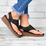Roman Hollow Out Ankle Strap Wedge Sandals