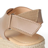 Large Size Hook Loop Peep Toe Casual Espadrilles Wedges Sandals