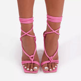 Women Summer Ankle Strap Sandals Thin High Heels Party Shoes