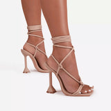Women Summer Ankle Strap Sandals Thin High Heels Party Shoes