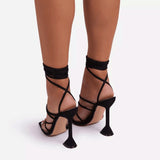 Women Summer Ankle Strap Sandals Thin High Heels Party Shoes