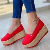 Women's casual platform wedge loafers