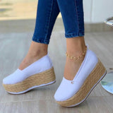 Women's casual platform wedge loafers