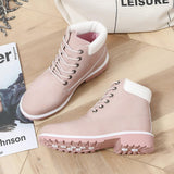Women's Lace-Up Winter Round Toe Boots
