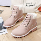 Women's Lace-Up Winter Round Toe Boots