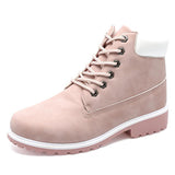 Women's Lace-Up Winter Round Toe Boots